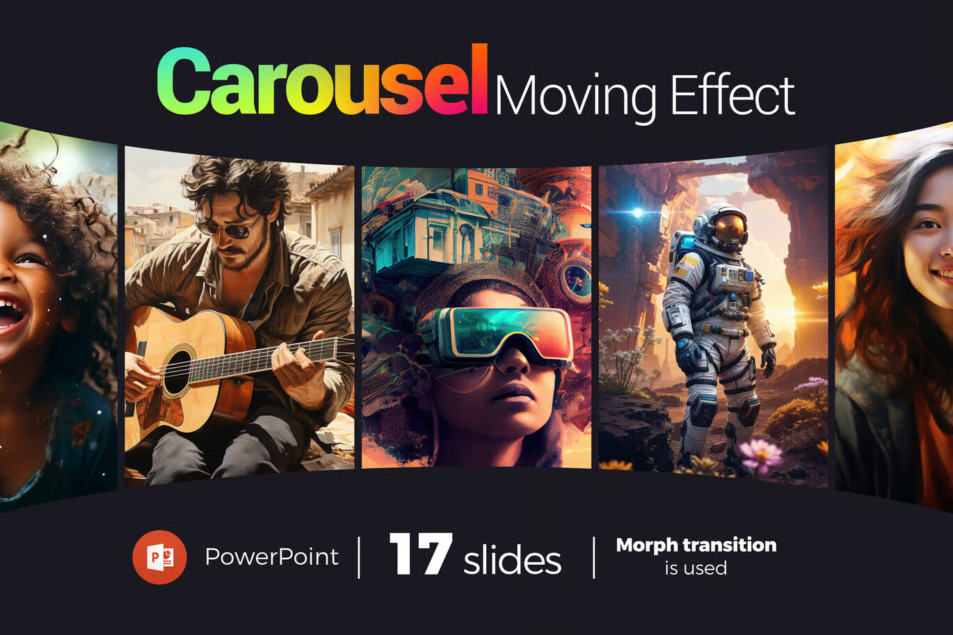 Animated PowerPoint Carousel Moving Effect