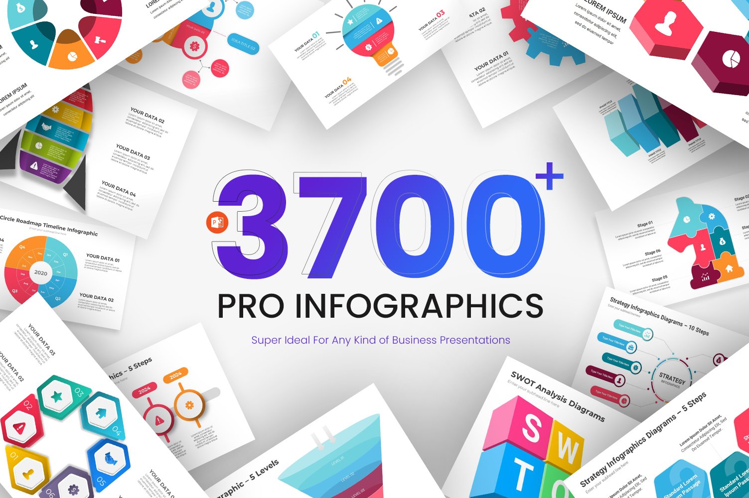 Complete Infographics PowerPoint Templates Bundle (3700 Templates Pack)