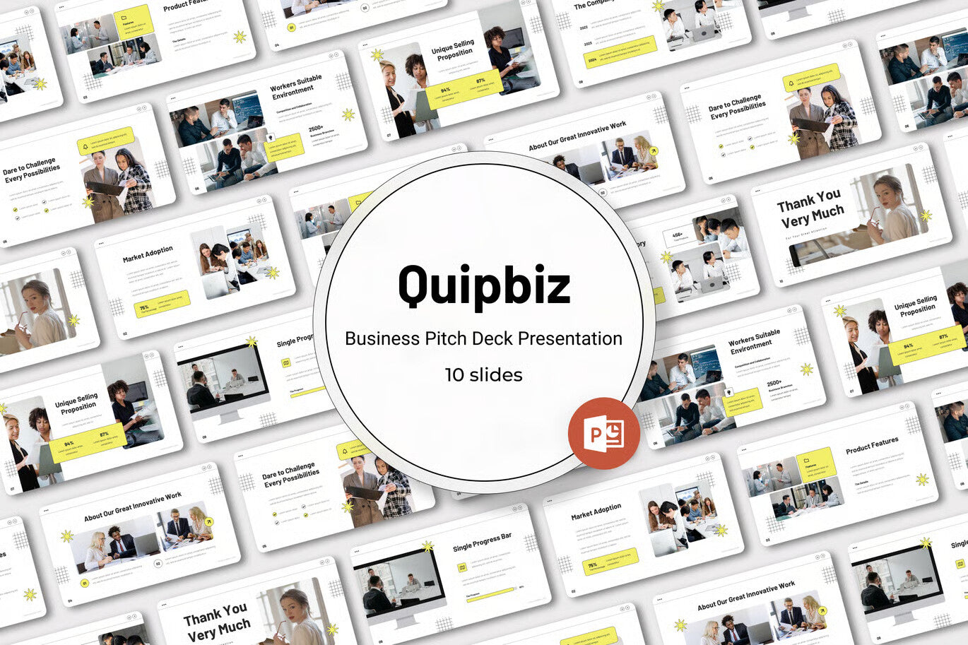 Quipbiz - Business Pitch Deck Powerpoint