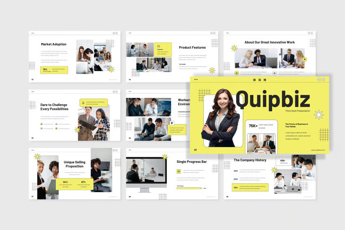 Quipbiz - Business Pitch Deck Powerpoint