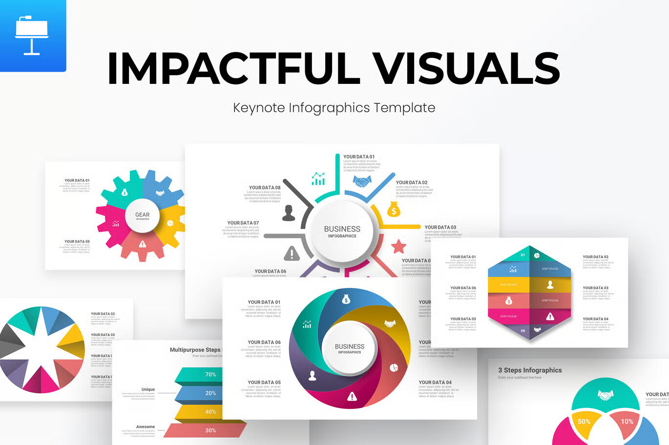 Impactful Visuals Infographics Keynote Template