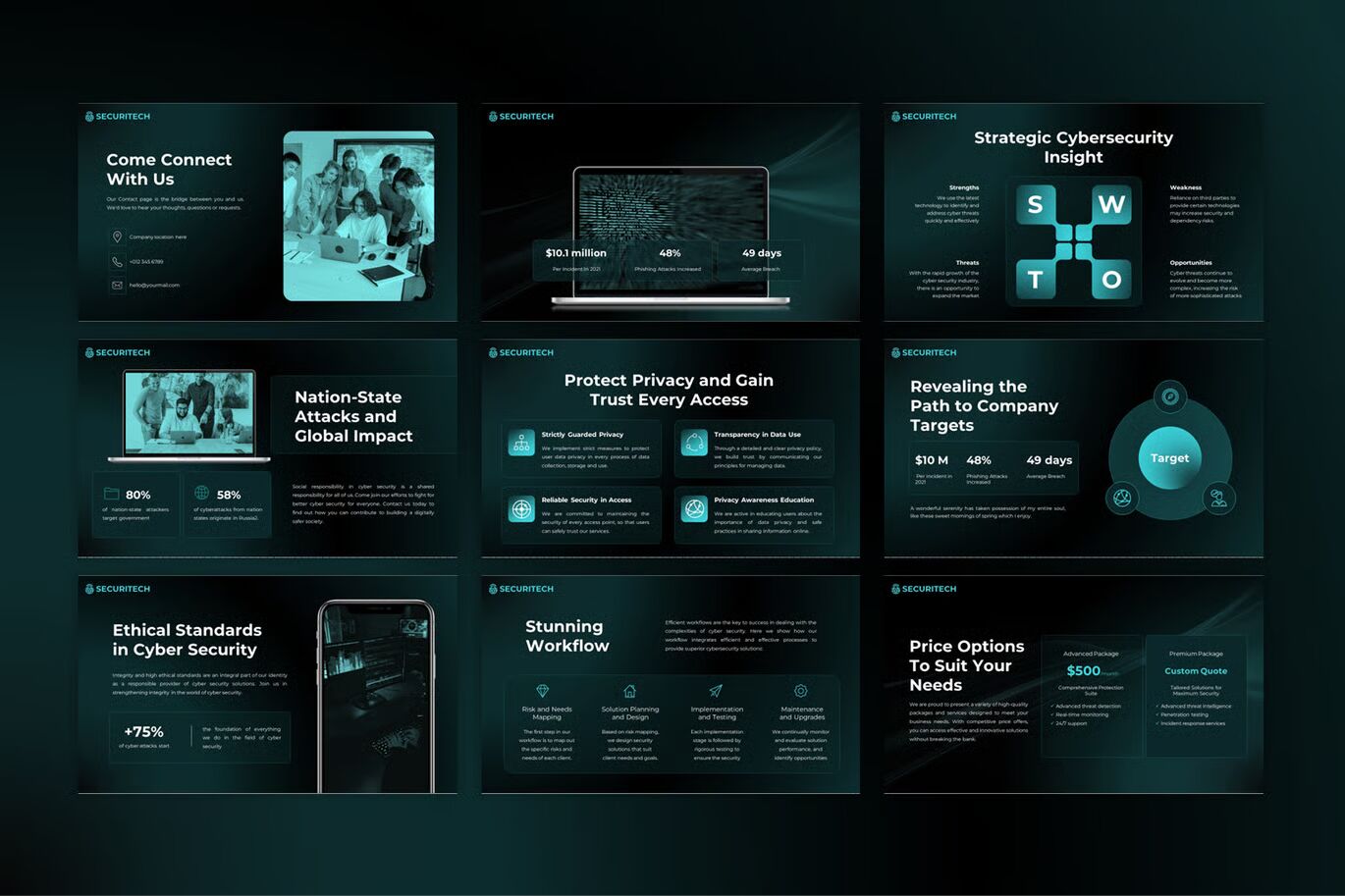 Securitech - Cyber Security Google Slide Template