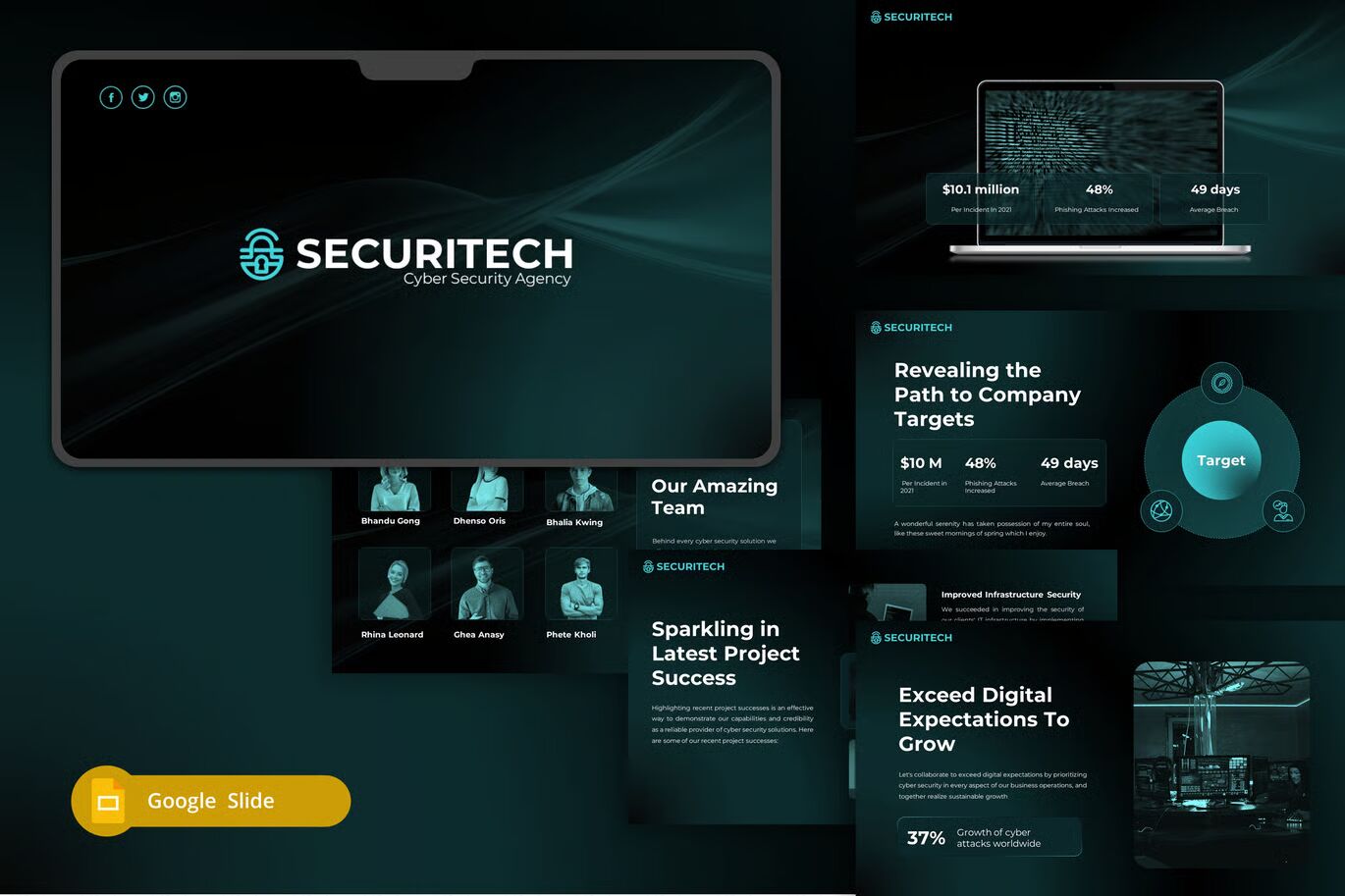 Securitech - Cyber Security Google Slide Template