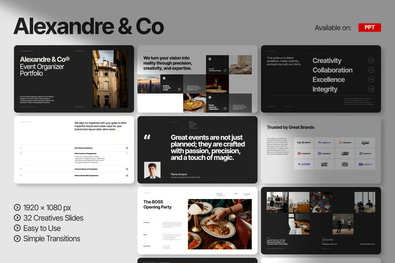 Alexandre Minimalist Portfolio Powerpoint