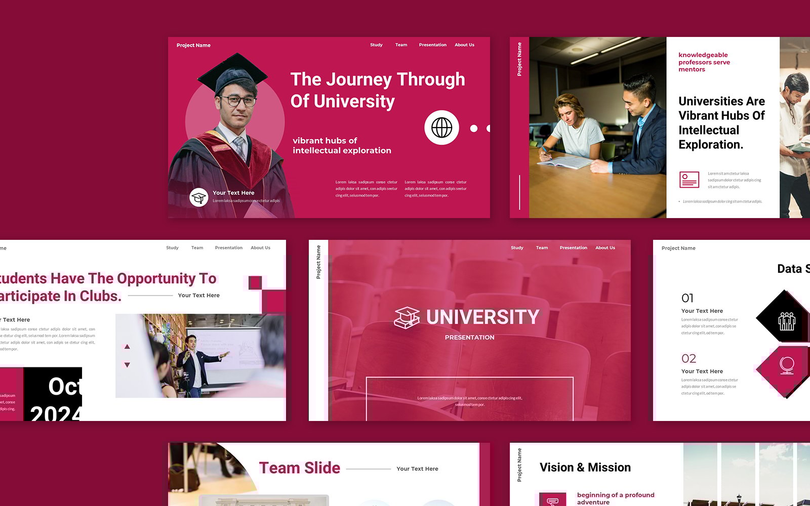 University College Academic Program Presentation Powerpoint Template PowerPoint Template