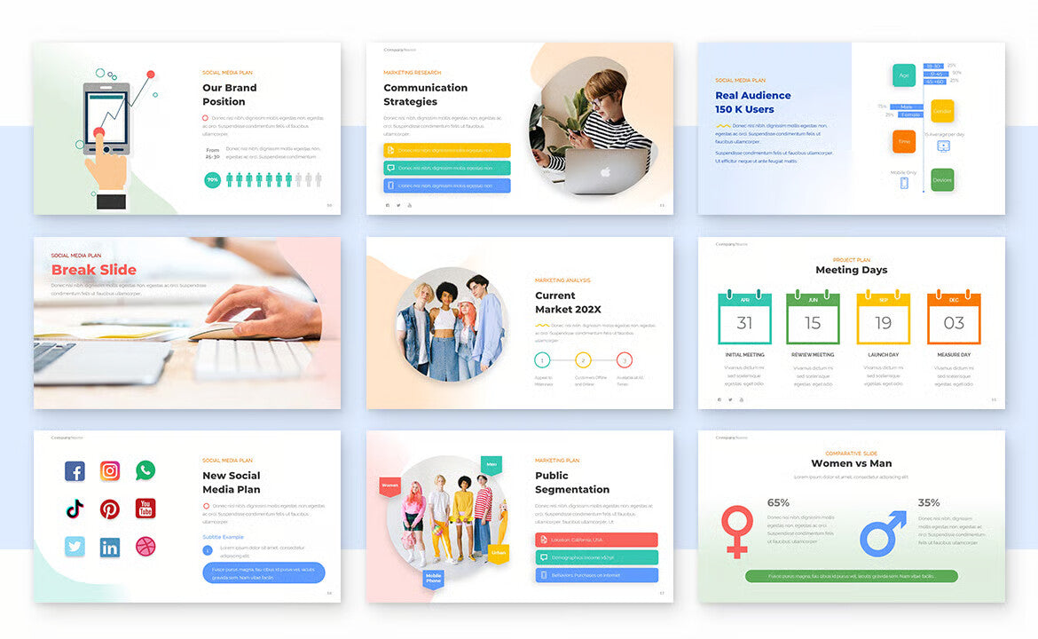 Social Media Plan Powerpoint & Google Slides