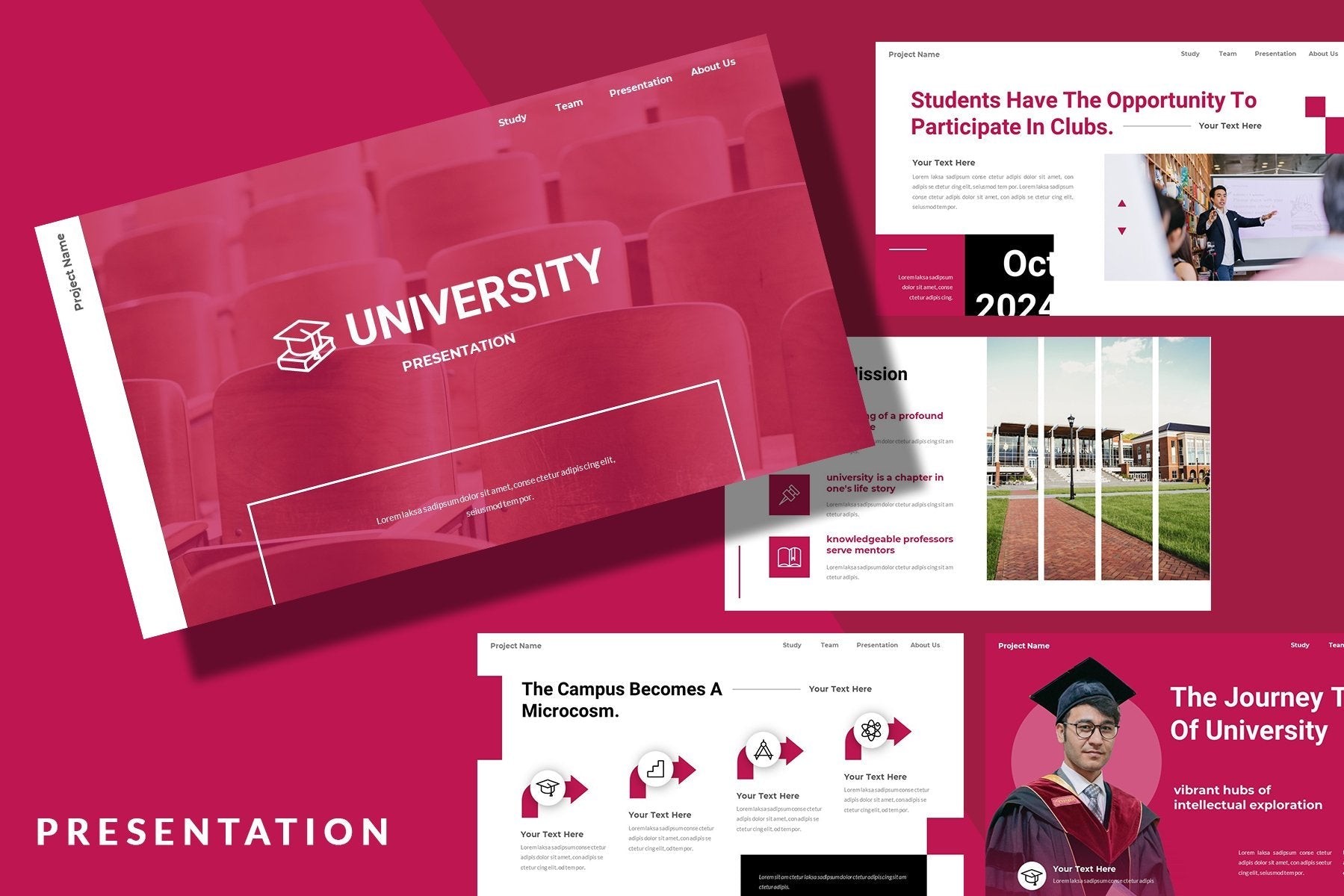University College Academic Program Presentation Powerpoint Template PowerPoint Template