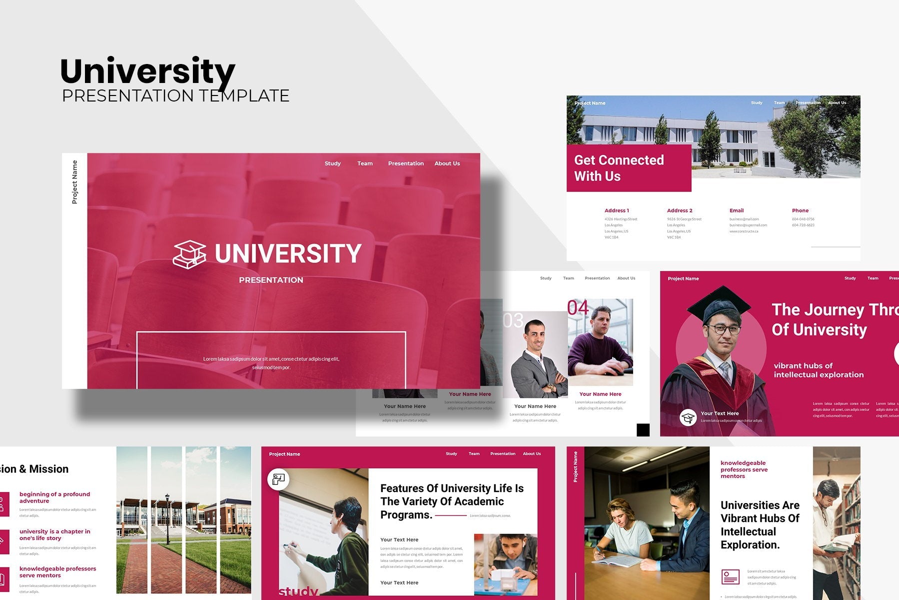 University College Academic Program Presentation Powerpoint Template PowerPoint Template