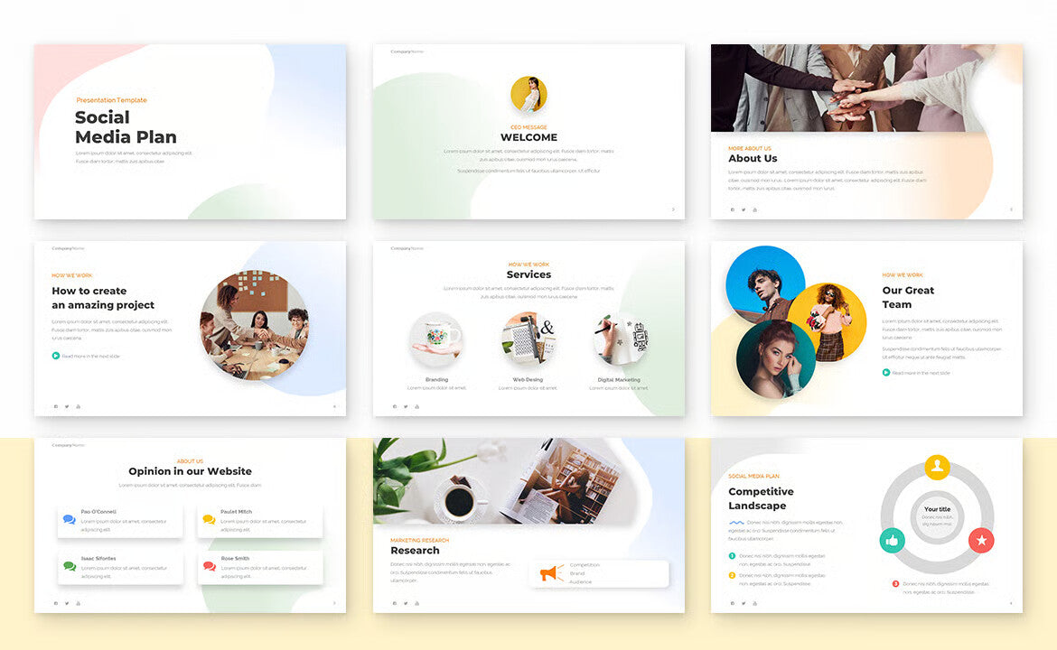 Social Media Plan Powerpoint & Google Slides