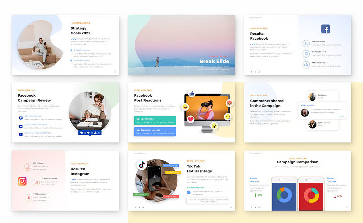 Social Media Plan Powerpoint & Google Slides