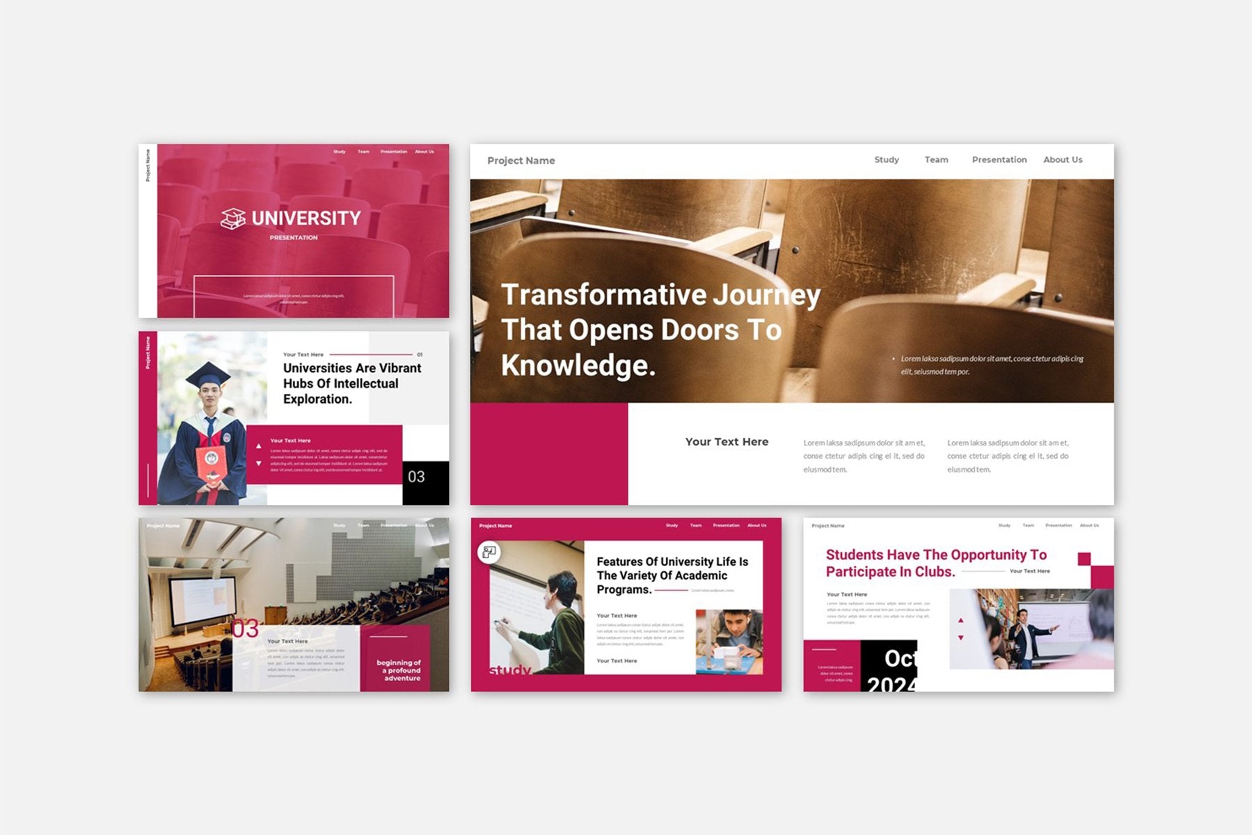 University College Academic Program Presentation Powerpoint Template PowerPoint Template