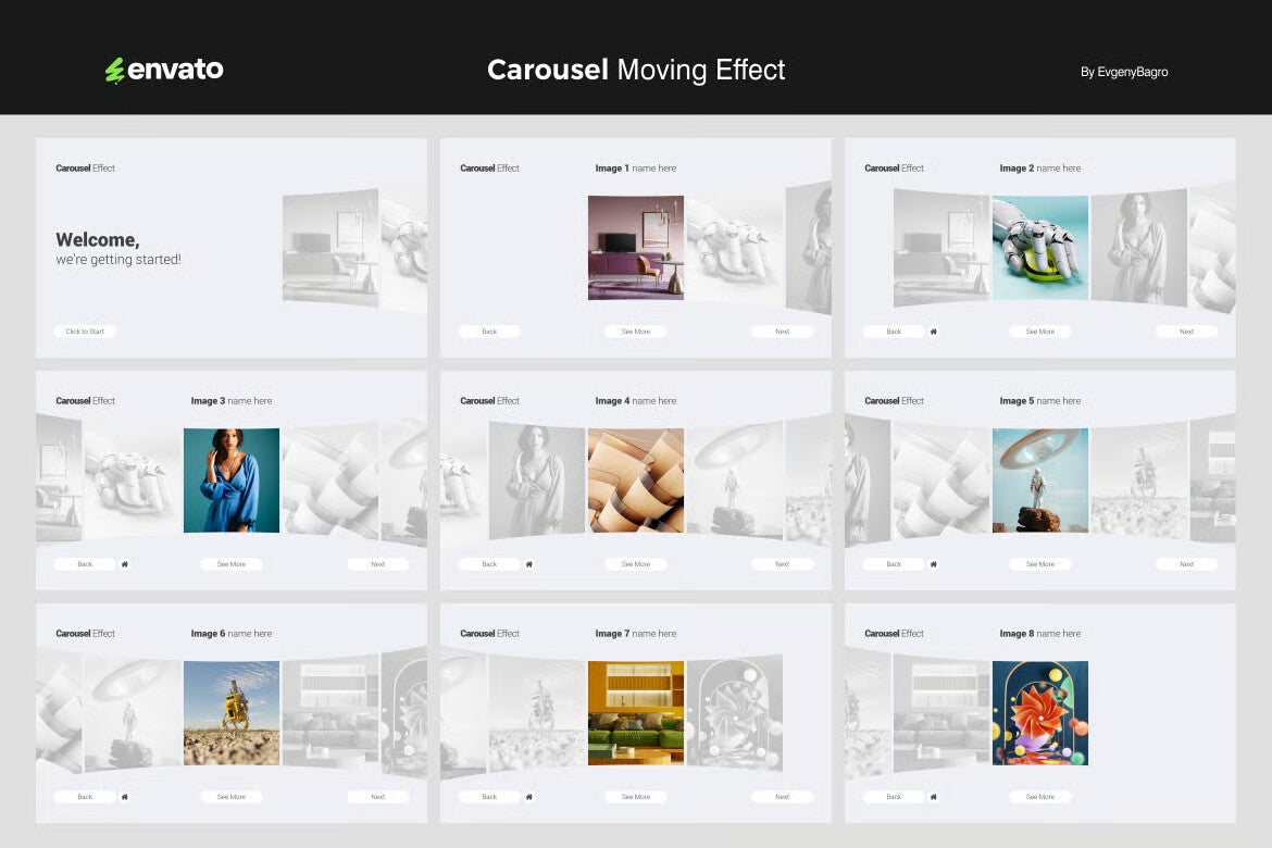 Animated PowerPoint Carousel Moving Effect
