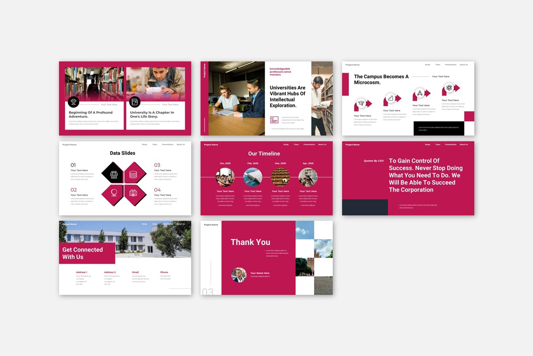 University College Academic Program Presentation Powerpoint Template PowerPoint Template