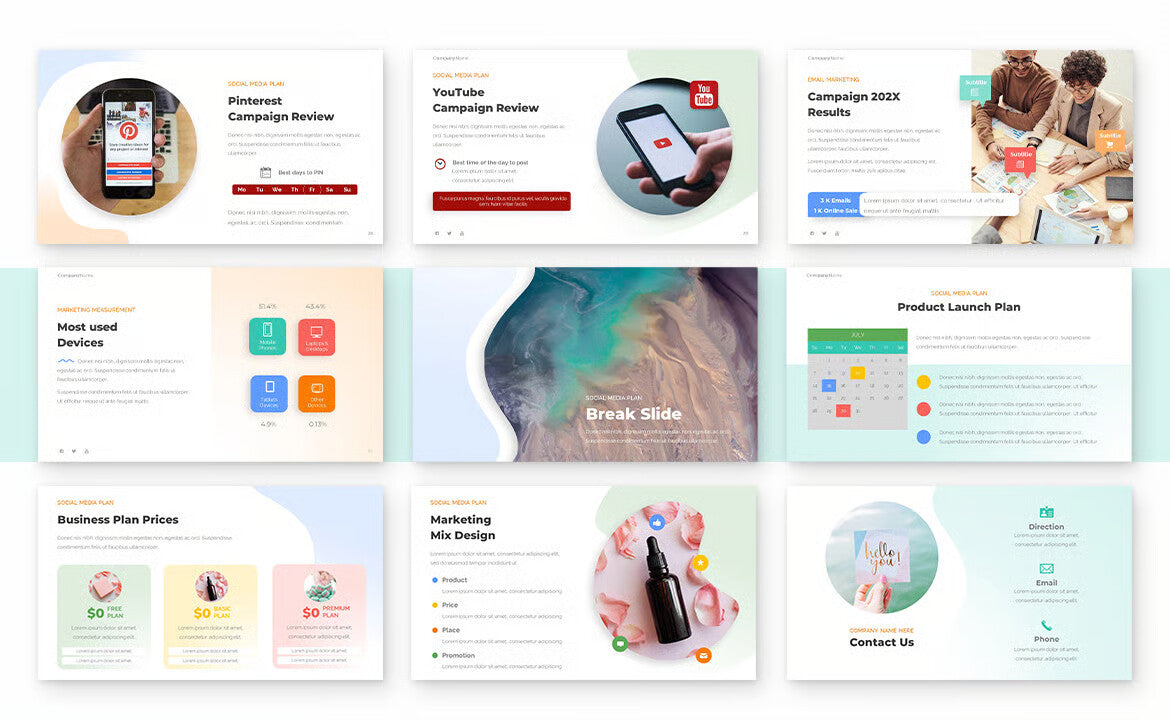 Social Media Plan Powerpoint & Google Slides