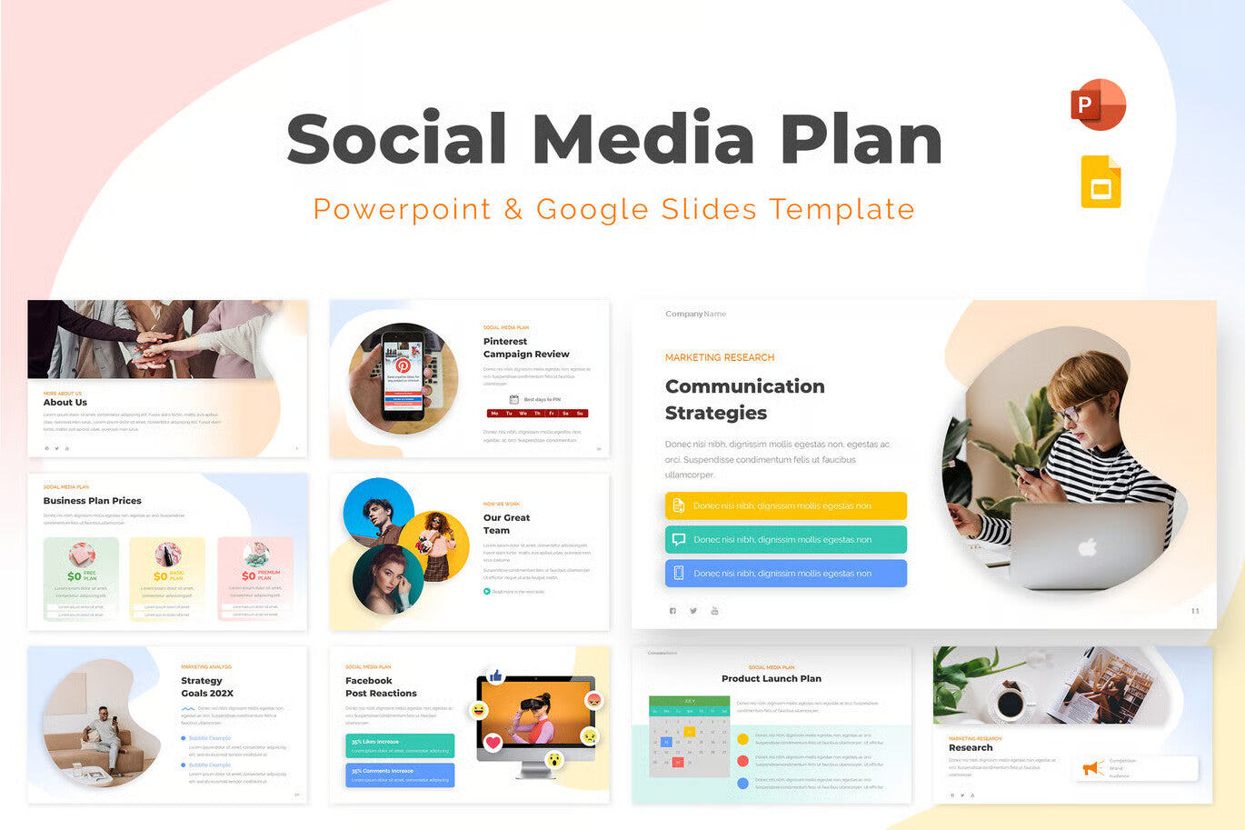 Social Media Plan Powerpoint & Google Slides