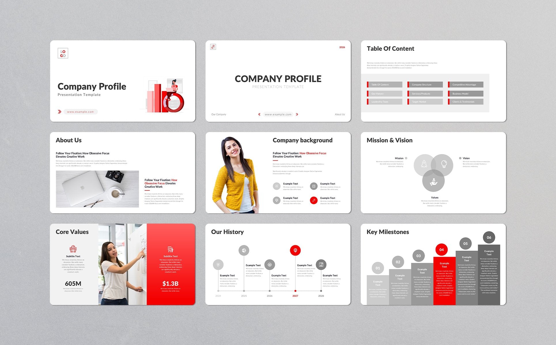 The Complete Company Profile Presentation Template (.pptx, .key, .slides) PowerPoint Template [174 Total Slides-3000+ Icon Pack]